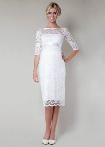 Katamtamang Haba ng Maternity Wedding Dress