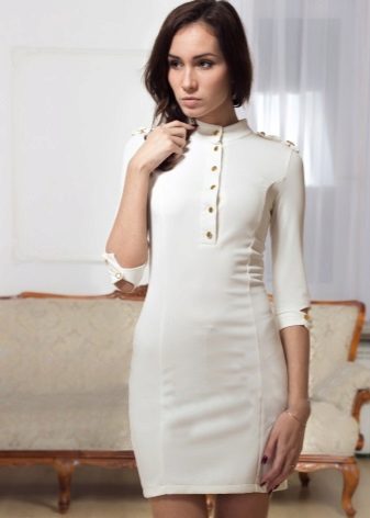White dress in military style