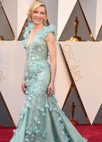 Fashionable dress 2016 na may ruffles at ruffles