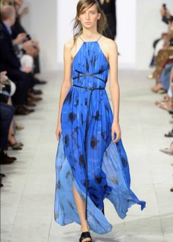 Naka-istilong asul na damit spring-summer 2016