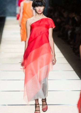 organza dress with gradient color transitions
