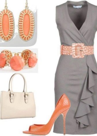 Mga accessories ng kulay-abo na kulay ng Peach