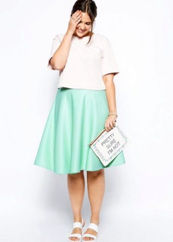Summer skirt for a full girl with a high waist