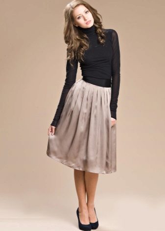 klasikong murang beige midi palda