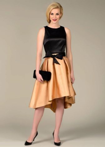  murang kayumanggi satin midi palda