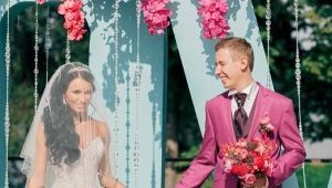 Pink dress sa kasal - para sa romantikong at magiliw na bride