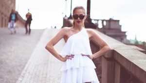 Flounced dress is a playful and romantic look.