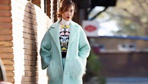 Coat na may fur bulsa