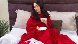 Plaid bathrobe