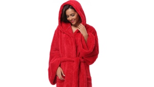 Terry robe ng kababaihan na may hood