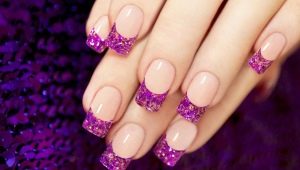 Orihinal na mga ideya ng disenyo manicure sa maputlang lilang kulay