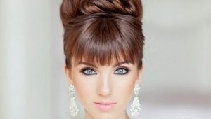 Mga hairstyles sa kasal na may mga bangs