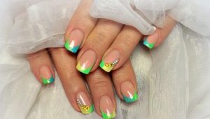 Ang disenyo ng French manicure sa maliliwanag na kulay