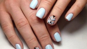 Ideya manicure geometry para sa maikling kuko