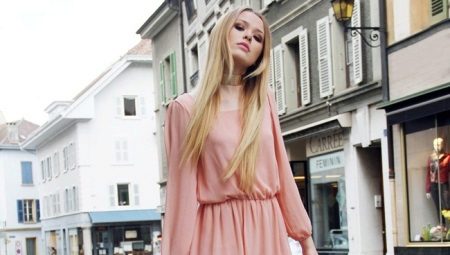Peach dress - para sa isang magiliw na hitsura