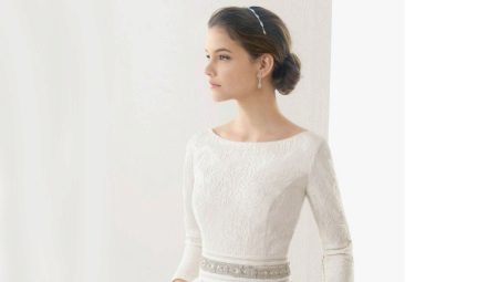 Sarado ang mga dresses ng kasal na may manggas