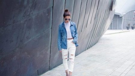 White ripped jeans