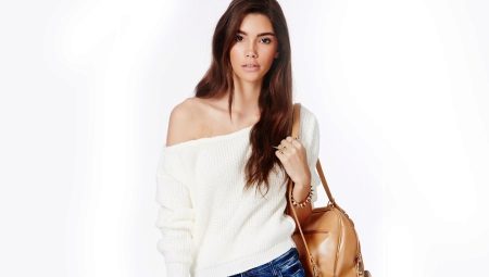 Sweaters on one shoulder