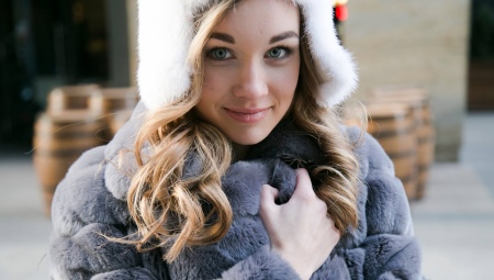 Grey fur coat