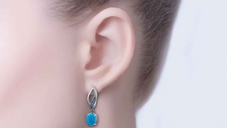 Earrings with Opal