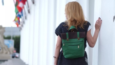 Mga bag ng katad na pambabae, mga backpacks