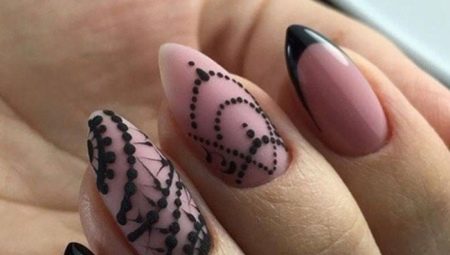 Black French manicure na may isang pattern: mga diskarte ng pagpapatupad at mga trend ng panahon