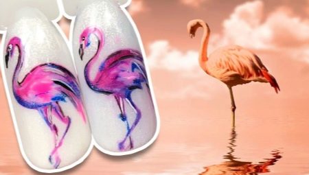 Paano gumawa ng naka-istilong manikyur na may mga flamingo?