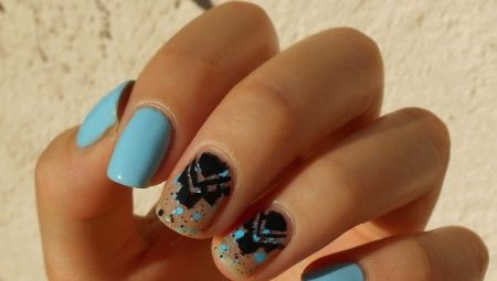 Blue at black manicure: mga ideya sa fashion at mga halimbawa ng disenyo