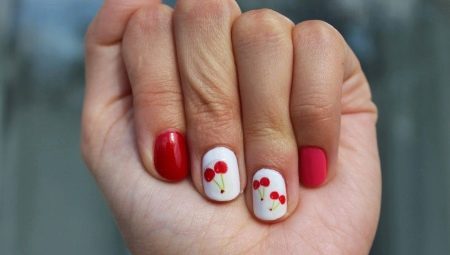 Mga naka-istilong disenyo ng mga pagpipilian cherry manicure