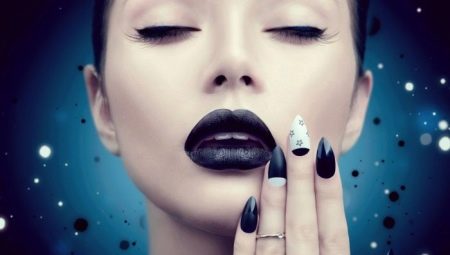 Black and white manicure na may gel polish