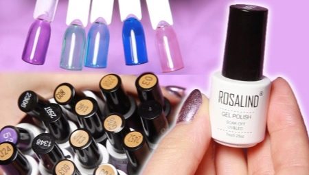 Ang palette ng mga kulay at mga tampok na naglalapat ng Rosalind gel varnishes