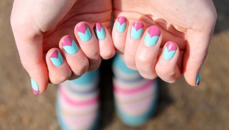 Pink-turkesa manicure: mga ideya at mga pagpipilian sa disenyo