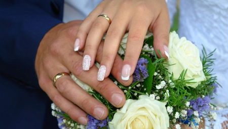 Manicure ng kasal na may gel polish