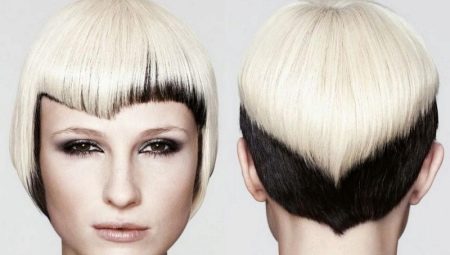 Coloring short hair in two colors