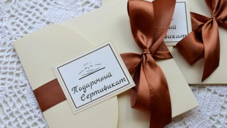 Ang sertipiko ng regalo: pinakamahusay na mga pagpipilian