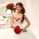 Wedding dresses na may mga pulang elemento