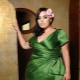 Green evening dress para sa buong