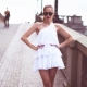 Flounced dress is a playful and romantic look.