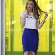 Blue pencil skirt