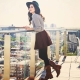 Skirt with jacket, sweater or jumper