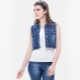 Denim vests at walang manggas