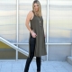 Long women's t-shirt with side slits