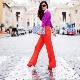 What can I wear red pants with?