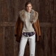 Coat na may fur collar