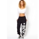 Sweatpants with elastic at the bottom
