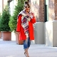 Scarf sa red coat