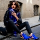 Blue sneakers