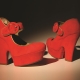 Red suede shoes