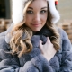 Grey fur coat