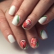 Unusual design manicure with tulips